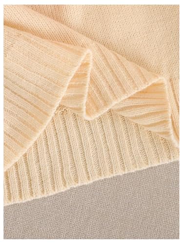 Image of BEAUDRM Girl's Bow Sweater Crew Neck Cute Sweaters Long Sleeve Knit Pullovers Sweater