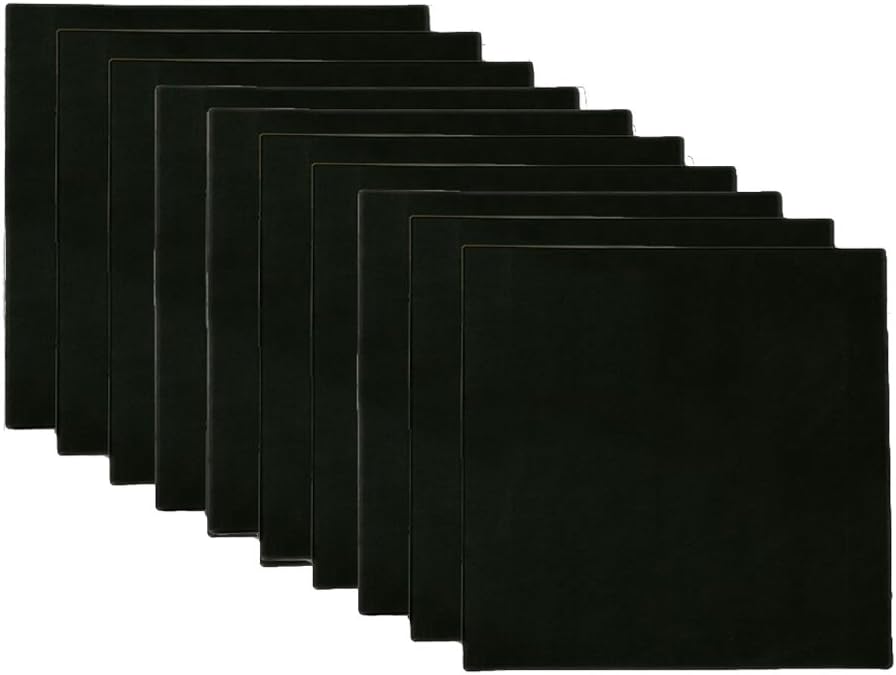 Salome Idea 20x20CM (8x8 Inch) Artist Square Stretched Canvas, Small Size Pre-Stretched Cotton Canvas Panel Boards 10-Pack, Black