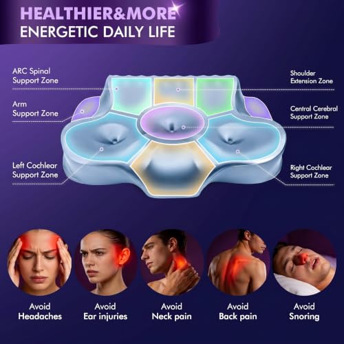 Dayme Orthopedic Memory Foam Pillows Cooling Cervical Neck Pillow Blue - image 3