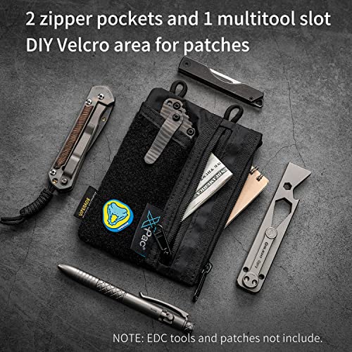 Viperade Ve18 Edc Pouch, Pocket Organizer Pouch For Men, Edc Pocket Organizer Pouch, 3 Slots With 2 Zipper Pockets, Velcro Pouch Multitool Pouch (Xpax-Bk) #TOP1