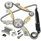 94201S Timing Chain Kit with Tensioner Guide Rail Crank Sprocket Shaft Sprocket Compatible with Chevy Malibu Equinox Buick LaCrosse L4 2.0L 2.2L 2.4L