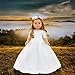 ZITA ELEMENT 2 Piece 18 Inch Doll Clothes Outfits Little Angel - White Satin and Tule Holy First Communion Dress with Hairband Gift for Girls (Doll not Included)