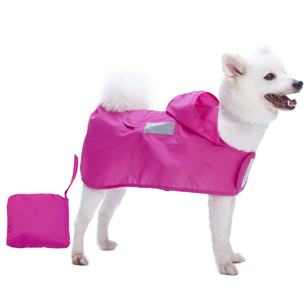Poncho imperméable chien Blueberry Pet rose cerise 41cm