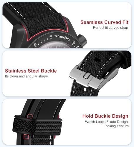 Image of BONACE Bands for Moonswatch Watch,Curved SIlicone Strap Compatible with Omega X Swatch 20mm Watch,Swatch Omega Moonswatch Speedmaster Replacement No Gap Strap Men Women