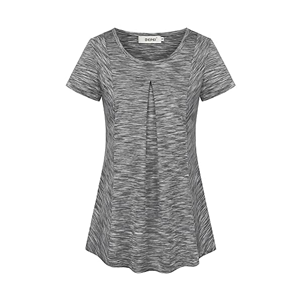 BEPEI-Workout-Tops-for-Women-Short-Sleeve-Yoga-Running-Athletic-Casual-Shirts BEPEI Workout Tops for Women Short Sleeve Yoga Running Athletic Casual Shirts Black Gray