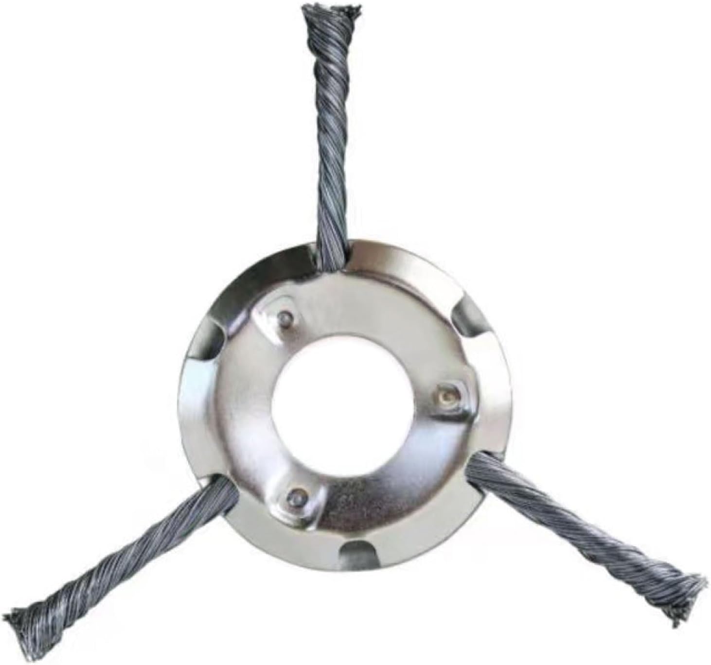 Steel Wire Strimmer Head with Twist Knot, Steel Wire Brush Disc with 3 Heads for Garden Lawn Mower Accessories Replacement