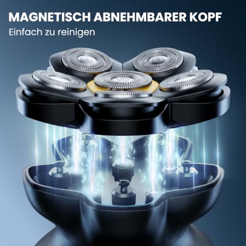 Glatzen Rasierer Herren, MAXGROOM Kopfrasierer Glatze Wasserdicht Akku 800 – Ansicht 5