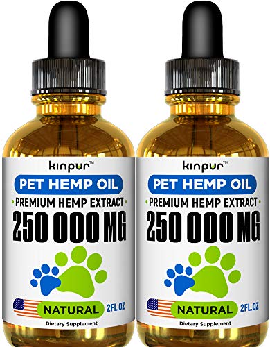 (2-Pack) Hemp Oil Dogs Cats - 250 000mg - Made in USA