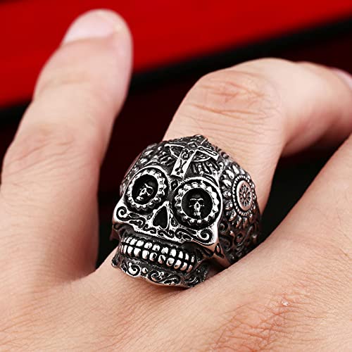 Image of Genuine Stainless Steel Ring Jewelry for Men Fashion Punk Biker Skull Rings