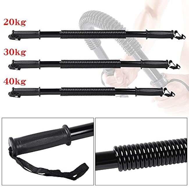 Boshen Power Twister Bar for Arm Upper Body Strength Training Workout Heavy Duty Arm Builder 44lbs/66lbs/88lbs/110Ibs for Choice