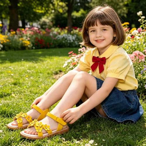 Image of Kiderence Toddler Flower Girl Sandals Open Toe Dress Shoes Wedding Party