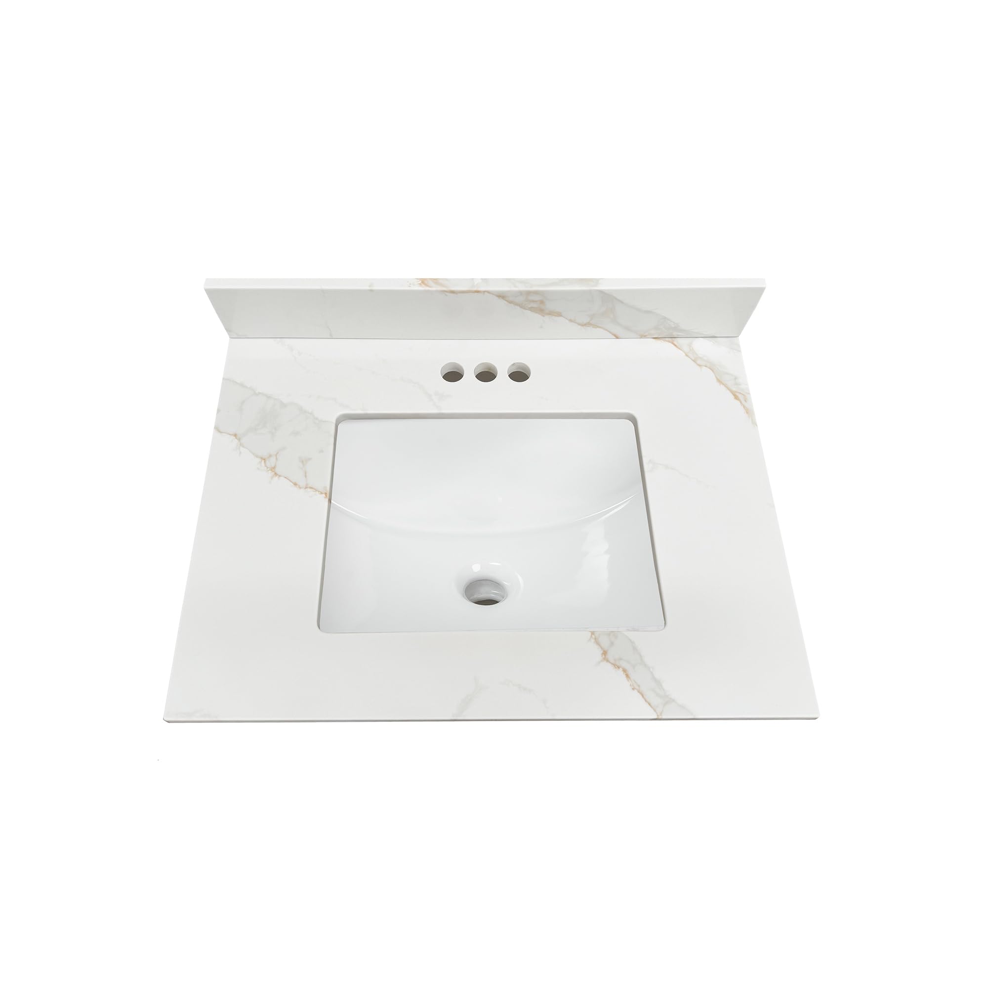 Design House Single Sink Vanity Top, 31", Calesco Calacatta