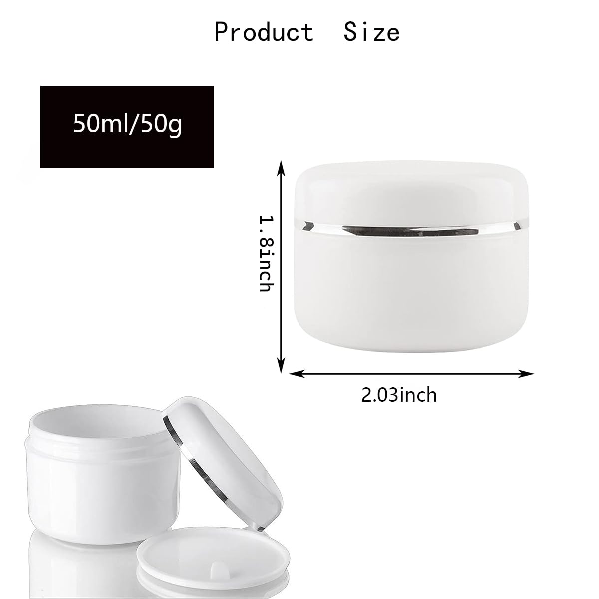 12 Vasetti Crema Viaggio 50ml Con Coperchio - Contenitori Cosmetici, Con Spatola Ed Etichette - Foto 6