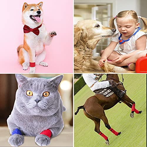 16 Pack Self Adhesive Bandage Wrap 3 Inch, Self Sticking Bandage Wrap, Wound Wrap Self Adherent For Wrist Ankle Sprains, Swelling, Vet Wrap For Horses Pet Animals(Blue) #TOP6