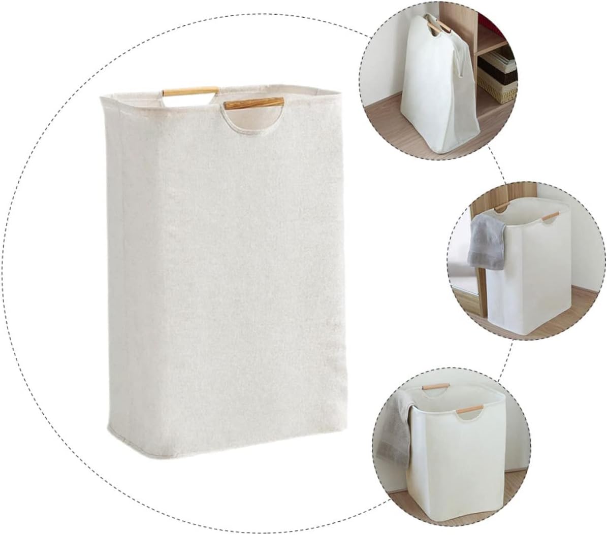IMIKEYA Laundry Basket Large Handheld Clothes Storage Bag with Dual Handles for Household Dirty Laundry Space Saving Portable Fabric Hamper for Bathroom and Bedroom