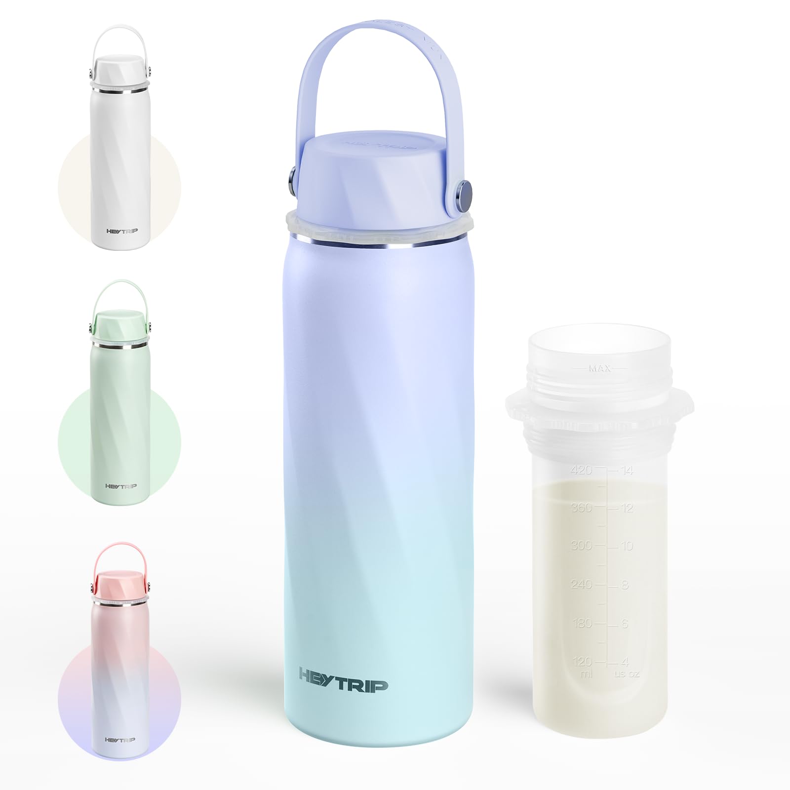 HEYTRIP Portable Breastmilk Cooler - 20oz Stainless Steel Milk Chiller Bottle for Travel & Work | Reusable Breastmilk Storage Container, 36+ Hour