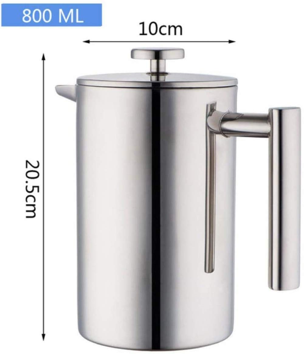 zaizai Termo de Acero Inoxidable 18/10 Resistente para café, Bebida, Prensa Francesa, cafetera de té de Doble Pared, 1000 ml