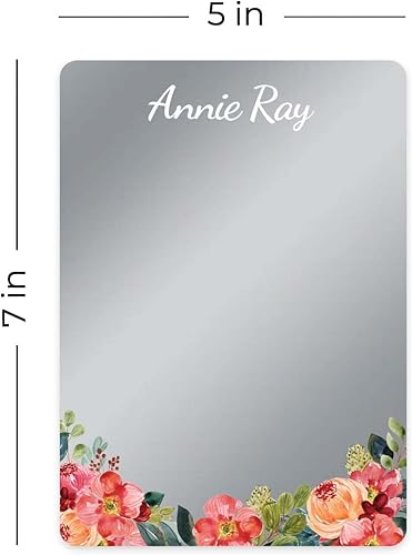 Miniatura 6 de Gotcha Covered Notebooks Espejo floral brillante personalizado, 5 x 7 pulgadas, accesorio personalizado para casillero escolar, decoración de flores