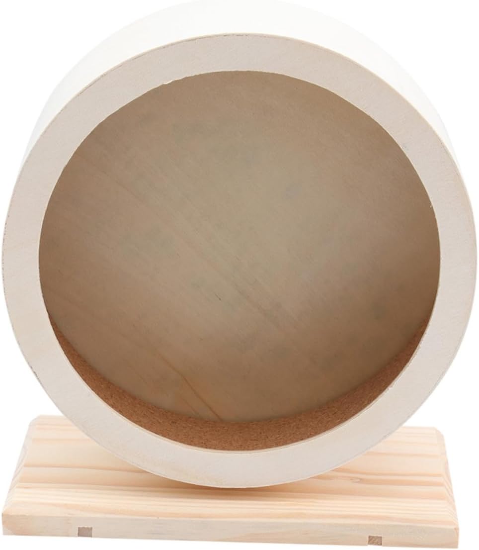 Sosoport Wooden Hamster Running Wheel Silent Exercise Roller for Chinchillas Guinea Pigs and Hamsters Fun Pet Fitness Equipment for and Activity
