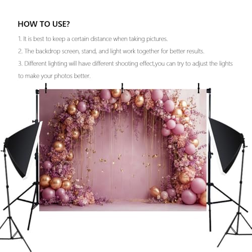 Fondo decorativo 7x5ft morado y dorado para fotos miniatura 4