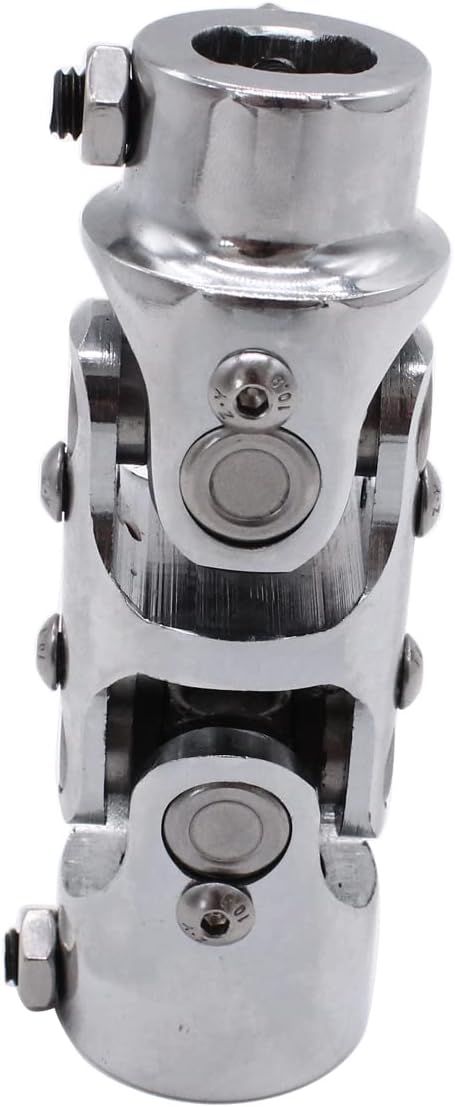 1 PC SHLPDFM Chrome Double Universal Steering 1" DD X 3/4" DD Double U-Joint Shaft