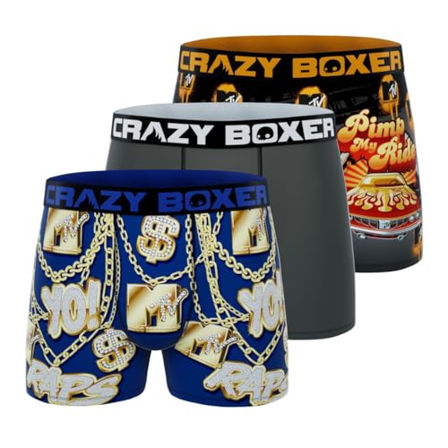 CRAZYBOXER Mtv Beavis And Butthead Men's Boxer Brief Men's Underwear Breathable (3 PACK)