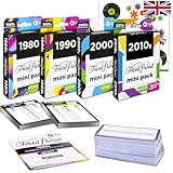 Trivial Pursuit Game Cards 4 Pack - Bundle with 4 British Version Trivial Pursuit Mini Packs Featuring 1980s - 2010s Plus Tattoos | British Triva Game