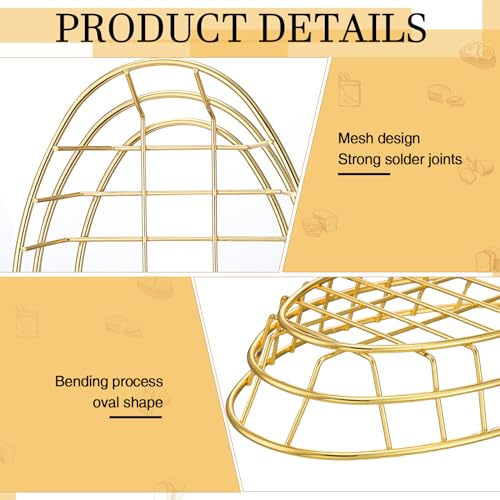 Tioncy 6 Pcs Chrome Oval Metal Wire Baskets 9.5 x 6.2 x 2.2 Inch Bread Serving Decorative Sandwich Container Party Fast Food Basket for Fruit Burger Kitchen Restaurant(Gold) by Tioncy - Image 4