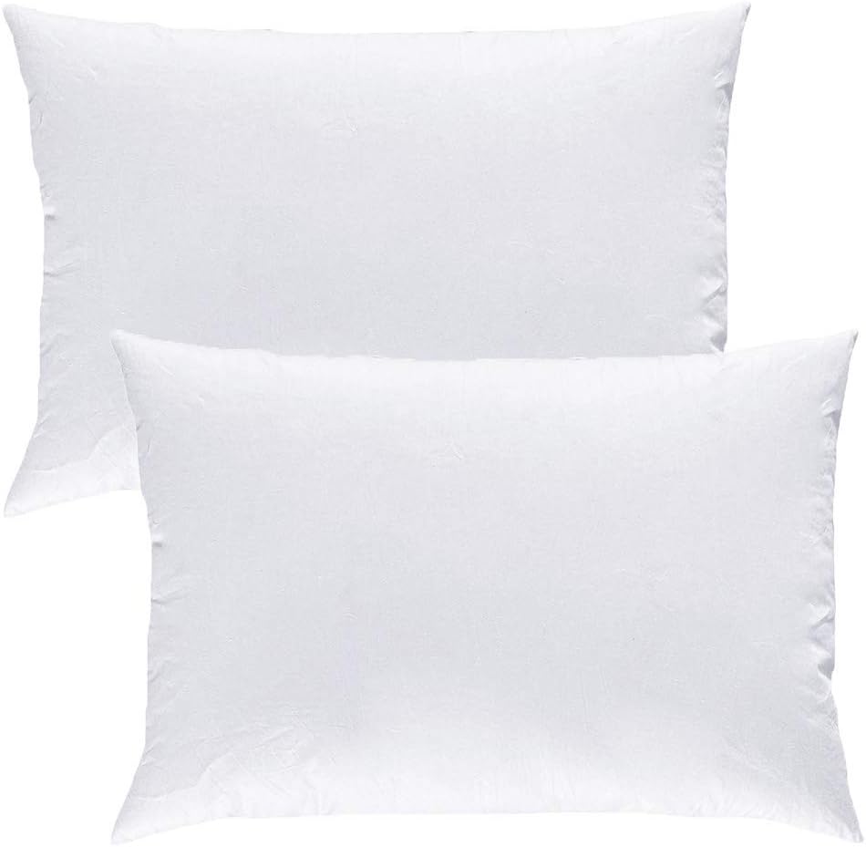 Mack Feather Pillow 30x50cm Pack of 2 (12" x 20", 2 Pack) - Quality Feather Filled Pillow Insert - Cover 100% Cotton