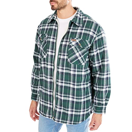 Smith's Workwear Men's Zip-Front Sherpa-Lined Flannel Shirt Jacket2