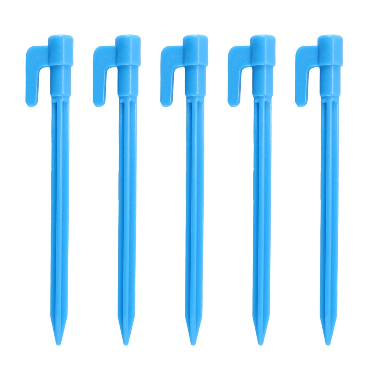 Gurtt 14.7cm Groundsheet Pegs 50pcs, Durable Plastic Heavy Duty Awning Pegs for Fixing Outdoor Tent Picnic Mat(Blue)