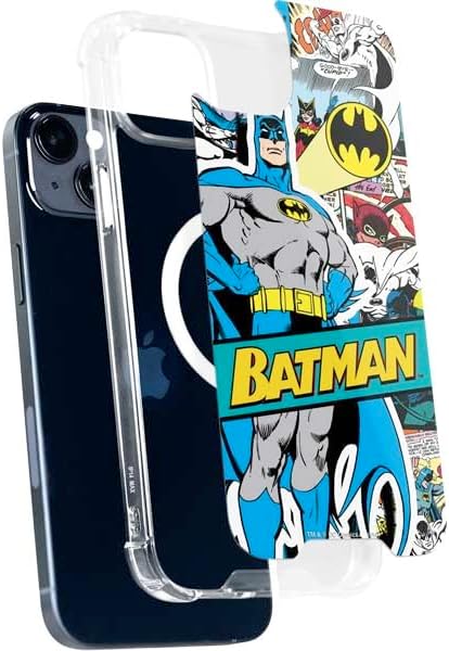 Skinit Phone Case Compatible with MagSafe iPhone 13 - Officially Licensed DC Comics Batman Vintage Pose Collage Art Design