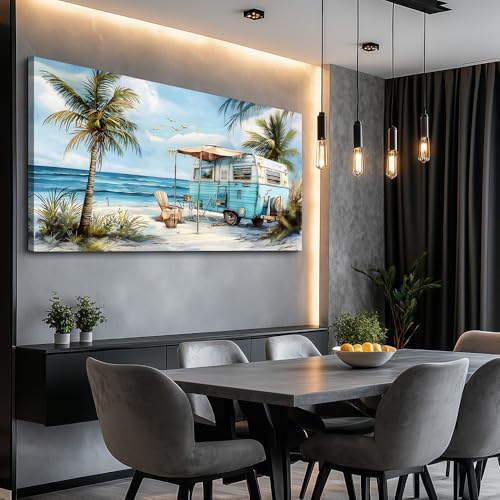 ERQINHUA Large Wall Decor For Living Room Canvas Wall Art For Office Bedroom Aesthetic Marine Beach Landscape Wall Painting Artwork Pictures Modern Beach Posters Ready To Hang Home Decor 30"x60"