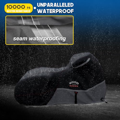 Image of Motorcycle Cover 600D Heavy Duty, 86 inch XL, Gray | All Season, Waterproof, Sun Outdoor Protection, Night Reflective