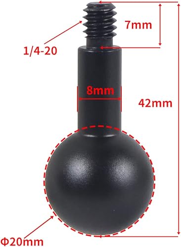 Miniatura 9 de FEICHAO Cabezal de bola de 0.787 in a tornillo de 14 adaptador de montaje para cámara de fotografía de conversión accesorio (1.378 in)