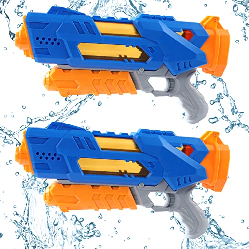 Water Gun - 2 Pack Water Guns, 1200Cc Squirt Guns,Water Guns For Adults And Kids, Outdoor Water Toys High Capacity Summer Soaker For Swimming Pool Beach Fighting, 26 Ft Shooting Distance - Blue #TOP30