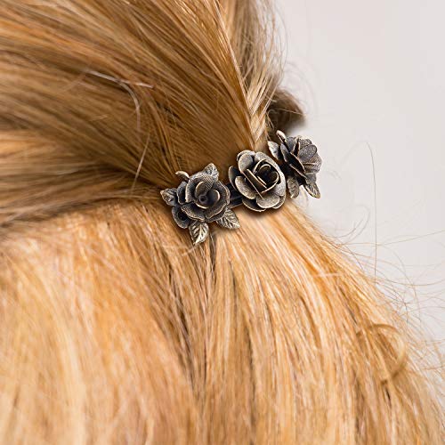 Paquete de 6 pinzas de cabello metálicas vintage para mujer miniatura 5