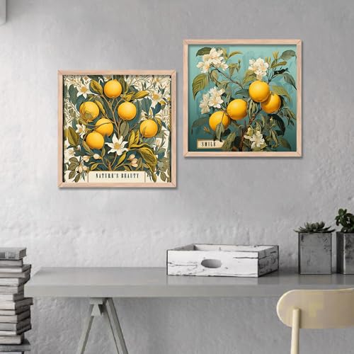 Image of kotart Nature beauty wall art for wall hanging, Wall poster with glass frame for home decor /wall decor, living room, bad room, office - Set of 2 Multicolor paintings (10x10 inch, C)