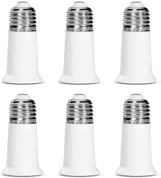 E26 Socket Extender, E26 to E26 Lamp Socket, 5CM/1.97 Inch Socket Extension Adapter, 6-Pack