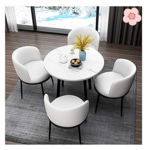Conference Reception Room Coffee Table With Chair Modern Round Dining Table Set Tables And Chairs Set For Reception Hall Negotiation Room Bedroom Coffee Shop Tea Shop Office (Color : White) #TOP24