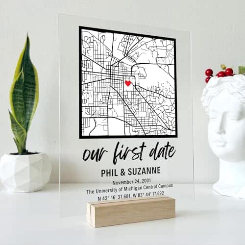 Frst Date Map,where We Met Map,acrylc Plaque,acrylc Plaque