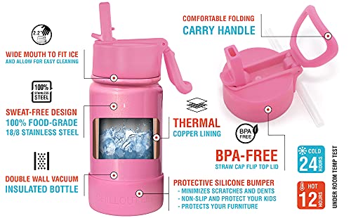 CHILLOUT LIFE 12oz Kids Insulated Stainless Steel Water Bottle w/Straw Lid by CHILLOUT LIFE - Used condition - Image 3