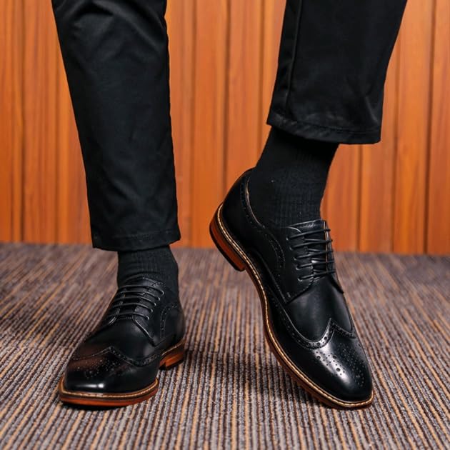 Formal Wear Men's Shoes Wedding Shoes Business Large Sizes Lightweight Soft Lace Up Pointed Toe Fashion Wild Embossing Shoes for Men4