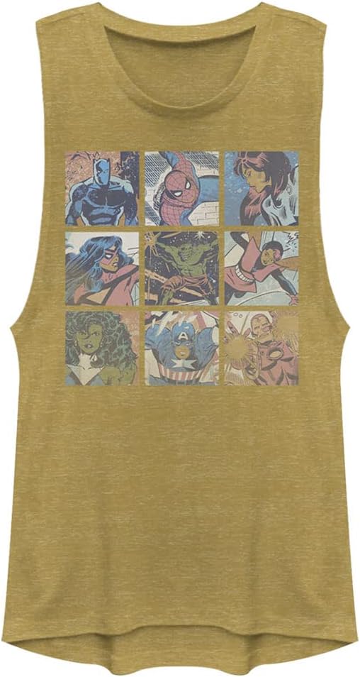 Marvel Women's Classic Pastel Heroes Women's Muscle Tank