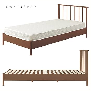 Amazon｜シングルベッド フレーム 天然木 すのこ 格子 ヘッド