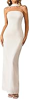 HTZMO Women's Halter Neck Bodycon Maxi Dress - Elegant Summer Long Dress for Wedding Guest, Cocktail Party, Club Night Out