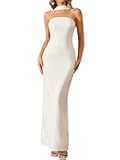 Women Elegant Summer Bodycon Maxi Dress Halter Neck Formal Wedding Guest Cocktail Party Long Dresses