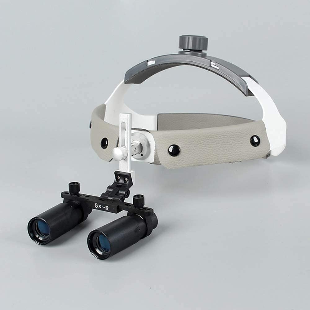 Generic Magnifier with Light, Surgical Magnifier 4X 5X 6X Dental Doctor Binocular Headband Loupes with Headlights for Stomatology, Gynecology, Cardiology, Brain Surgery and Ophthalmology