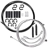 🚴 Hochwertiges Material 🚴 - Schwarz Bremszughülle besteht aus PVC-Außenmaterial mit hochkohlenstoffreichem Stahldraht innen, eigene glatte und hohe Zähigkeit, nicht leicht zu verformen, bietet bessere Bremskraft; Das PTFE-Innenrohr verwendet ein haltbares Material - Geeignet für Fahrten bei den meisten Wetterbedingungen.