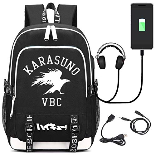 YOYOSHome: Mochila para portátil con puerto de carga USB  diseño de anime japonés